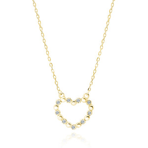 Colier argint placat cu aur galben cu inima si pietre DiAmanti Z1812NG_W-DIA (Argint 925‰ 2 g.)